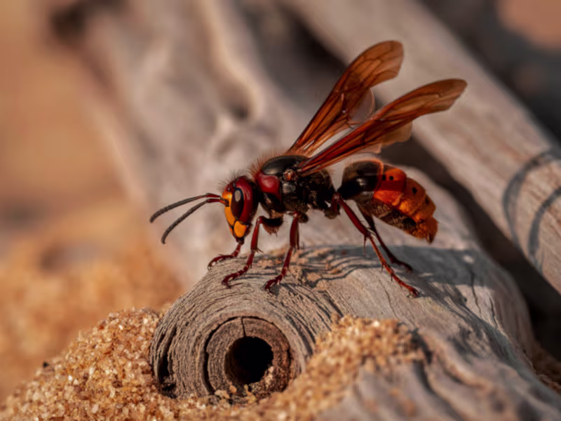 Wasp and hornet nest near government building or public space requiring safe nest removal