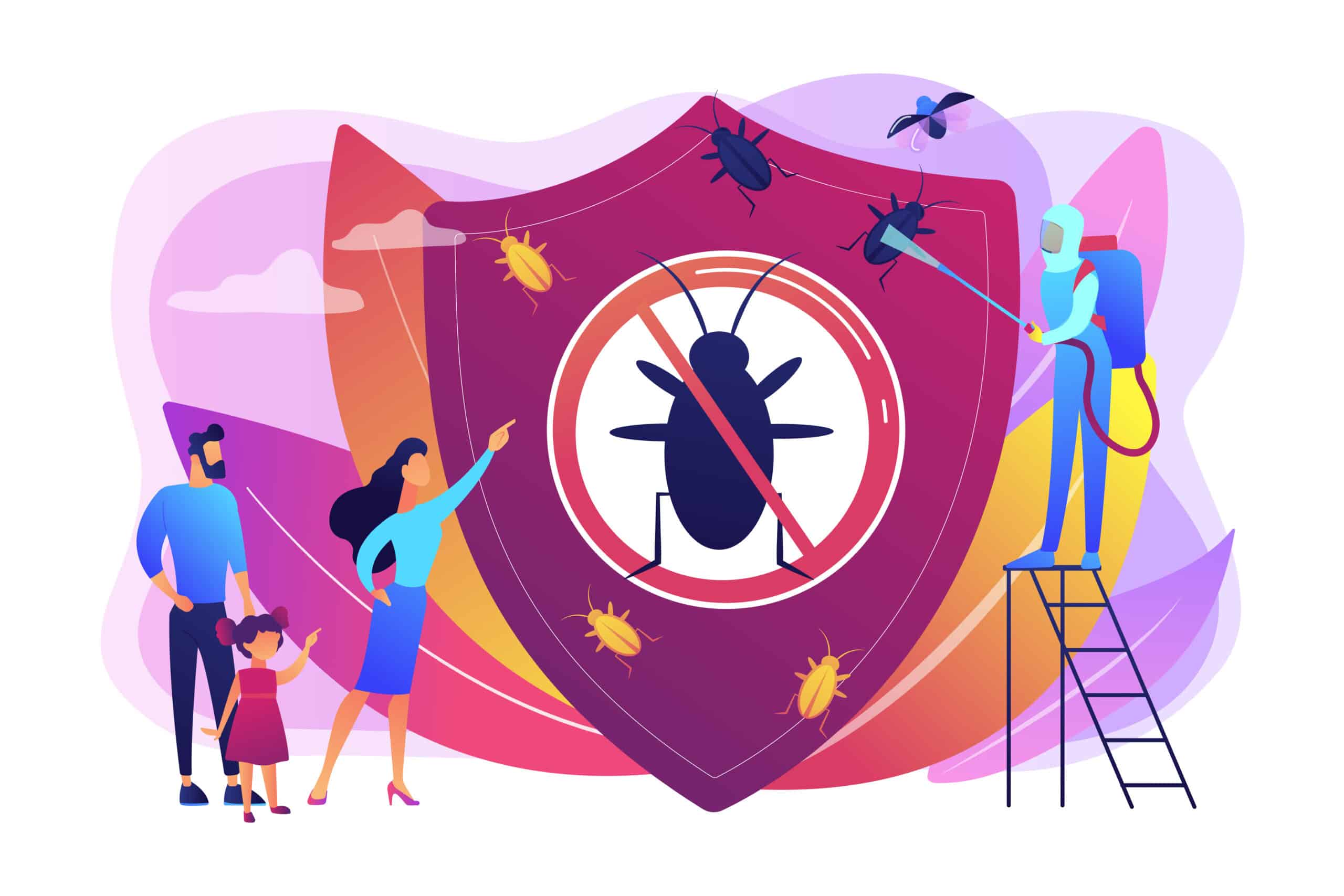 home pest insects control concept vector illustration